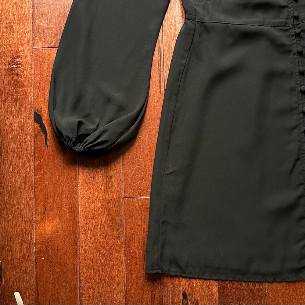 Abercrombie & Fitch Black Long Sleeve Button Down Dress Small T (tall) - Picture 2 of 10
